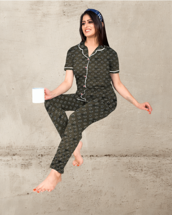 173-LARA FP HS Open Women’s Cotton Nightwear Set