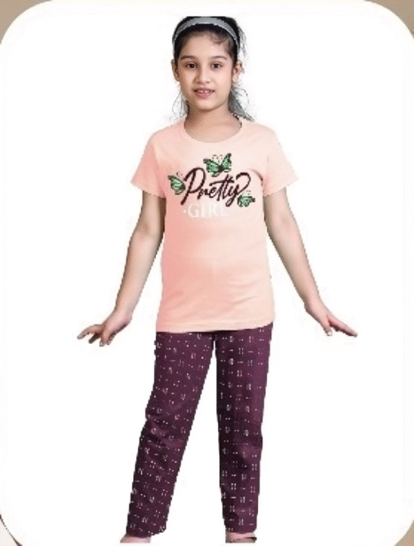 Anushka Full Pant Set – Girls’ Cotton Printed Nightwear - Image 2