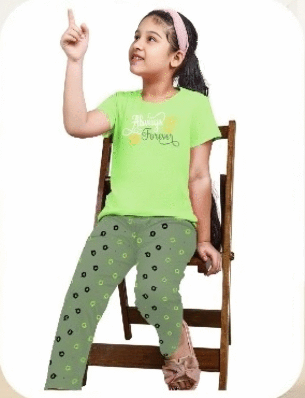 Anushka Full Pant Set – Girls’ Cotton Printed Nightwear - Image 3