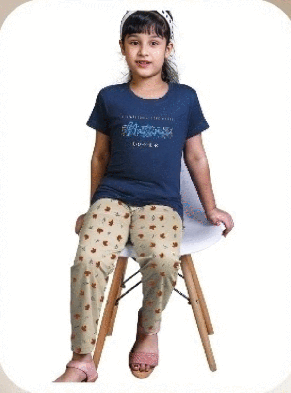 Anushka Full Pant Set – Girls’ Cotton Printed Nightwear - Image 4