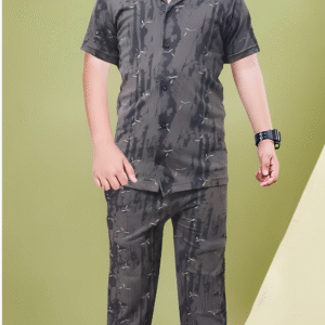 Jack Nightsuit – Boys’ Printed Cotton Full Sleeve Set with Collar Shirt