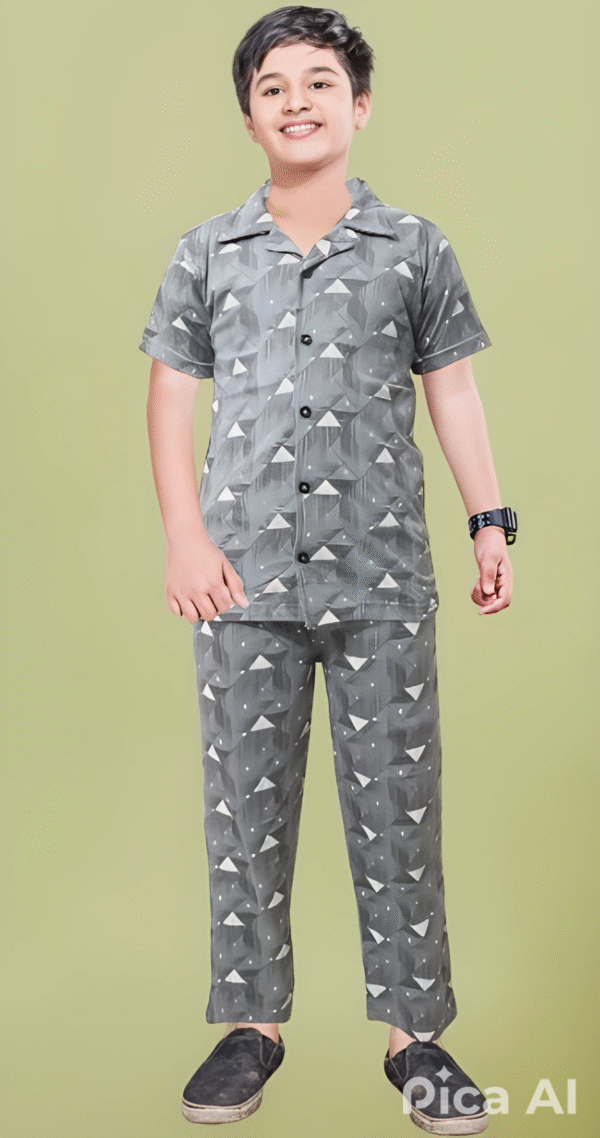 Jack Nightsuit – Boys’ Printed Cotton Full Sleeve Set with Collar Shirt - Image 4